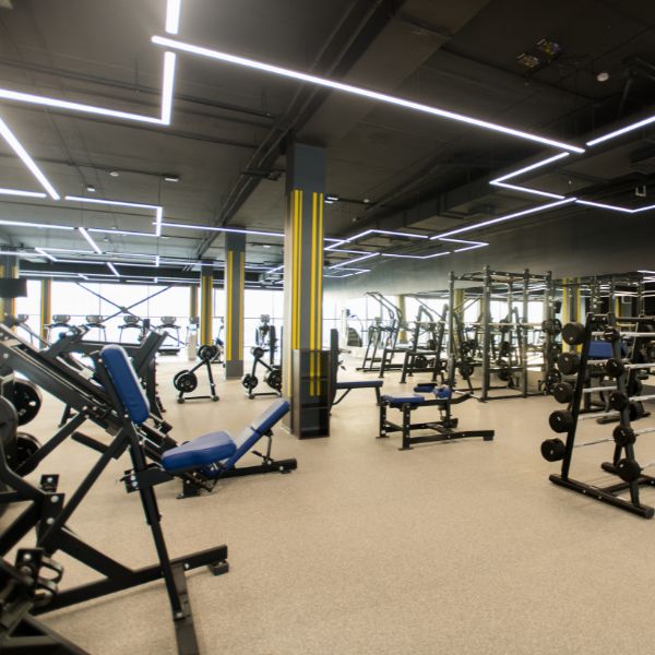 ceiling mount AC install for gym