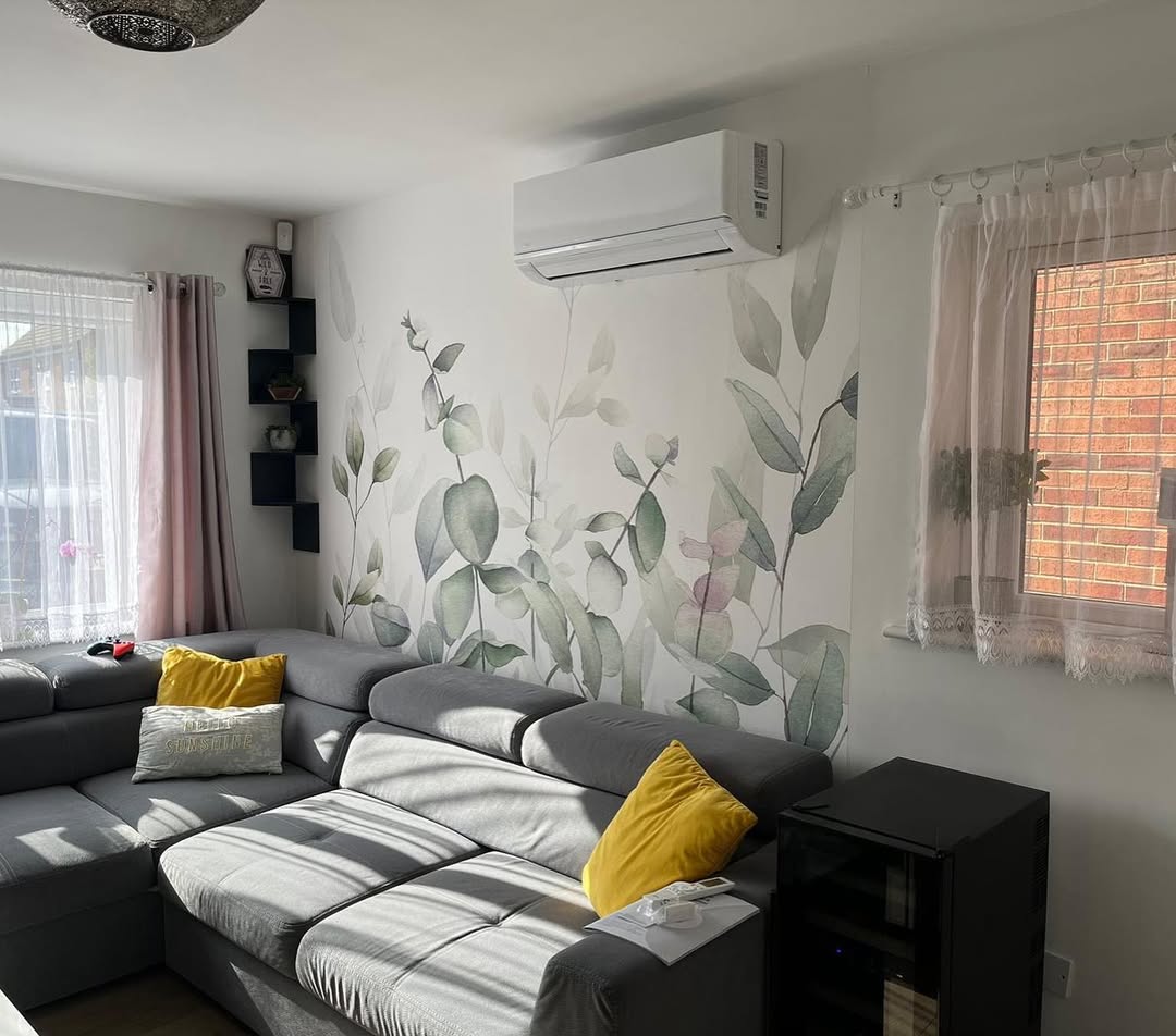 triple split Midea system installed in a 2 bedrooms and a living room for this property in Rotherham